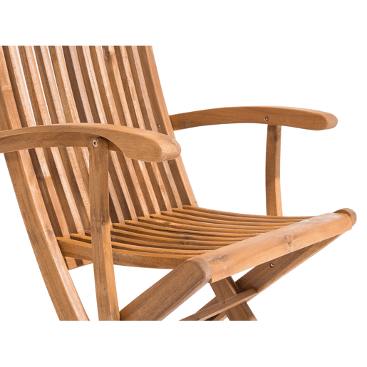 Conjunto de 2 cadeiras de jardim com almofadas MAUI Madeira de acácia Branco creme
