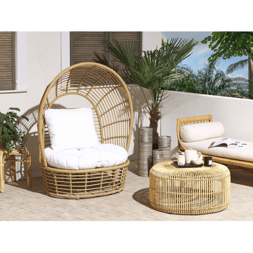 Poltrona de jardim LIDO Rattan Creme