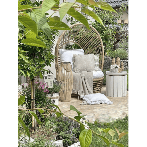 Poltrona de jardim LIDO Rattan Creme