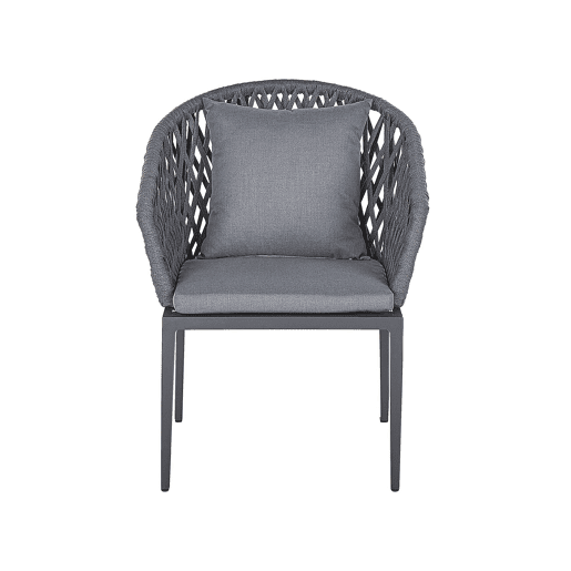 Conjunto de 2 cadeiras de jardim com almofadas LIPARI Metal Cinzento