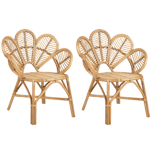 Conjunto de 2 cadeiras pavão FLORENTINE II Rattan Natural
