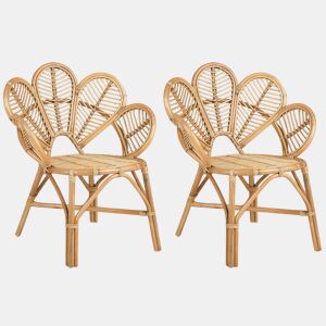 Conjunto de 2 cadeiras pavão FLORENTINE II Rattan Natural