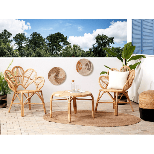 Conjunto de 2 cadeiras pavão FLORENTINE II Rattan Natural