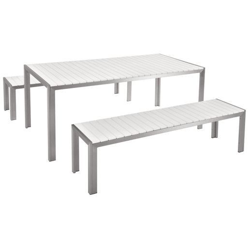 Conjunto de refeições de jardim 6 lugares NARDO Branco
