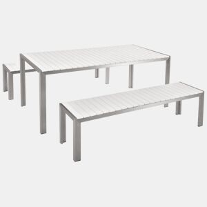 Conjunto de refeições de jardim 6 lugares NARDO Branco