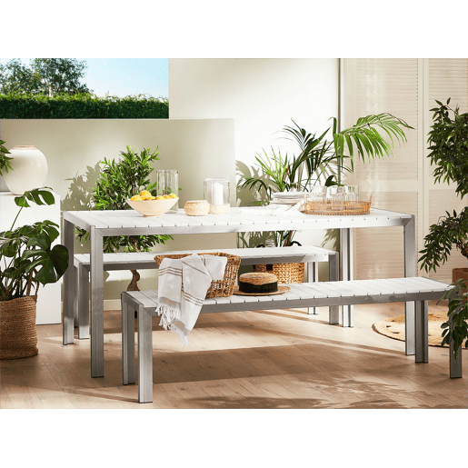 Conjunto de refeições de jardim 6 lugares NARDO Branco