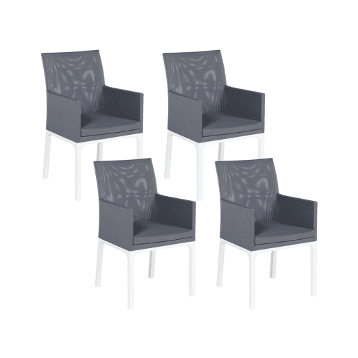 Conjunto de 4 cadeiras de jardim BACOLI Tecido Cinzento escuro