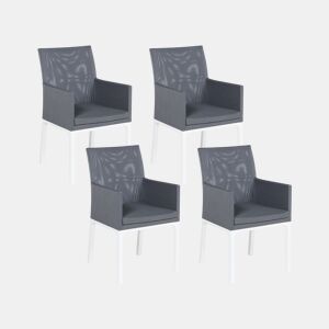 Conjunto de 4 cadeiras de jardim BACOLI Tecido Cinzento escuro
