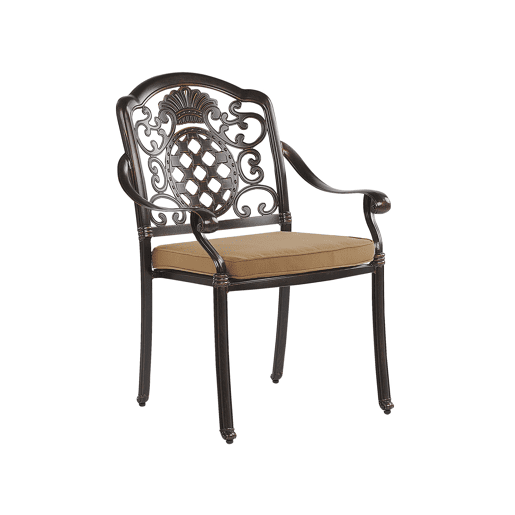 Conjunto de refeições de jardim 4 lugares SALENTO com almofadas Metal Castanho escuro Conjunto de refeições de jardim 4 lugares SALENTO com almofadas Metal Castanho escuro