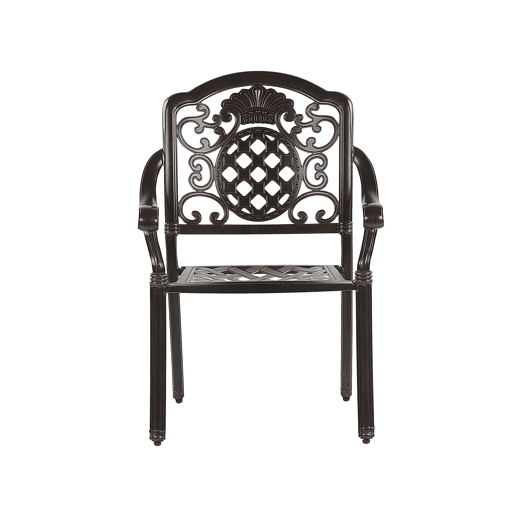 Conjunto de refeições de jardim 4 lugares SALENTO com almofadas Metal Castanho escuro Conjunto de refeições de jardim 4 lugares SALENTO com almofadas Metal Castanho escuro