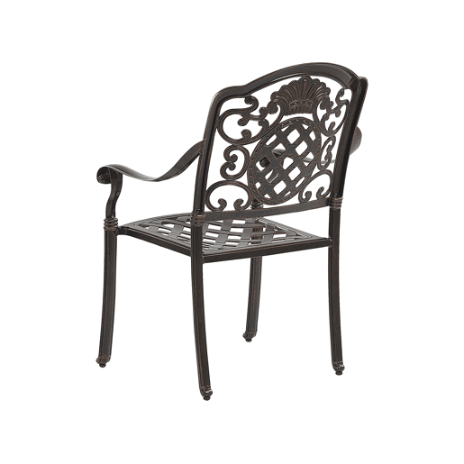 Conjunto de refeições de jardim 4 lugares SALENTO com almofadas Metal Castanho escuro Conjunto de refeições de jardim 4 lugares SALENTO com almofadas Metal Castanho escuro
