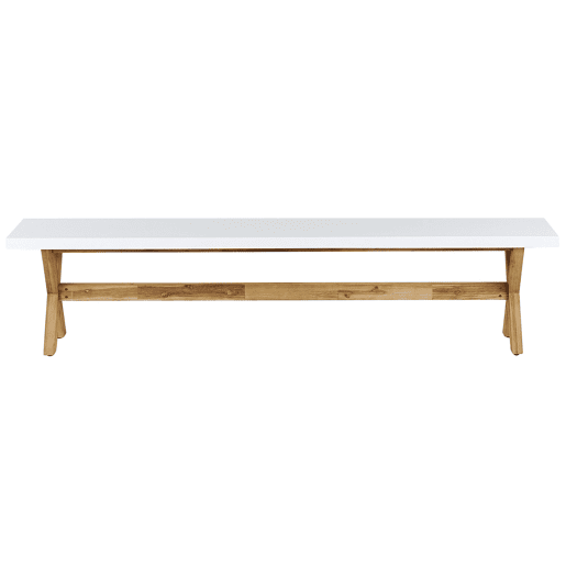 Conjunto de refeições de de jardim com bancos 6 lugares OLBIA Betão Branco