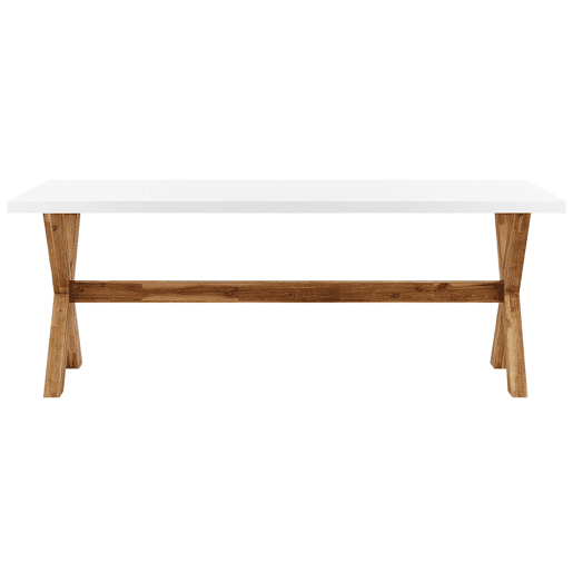 Conjunto de refeições de de jardim com bancos 6 lugares OLBIA Betão Branco