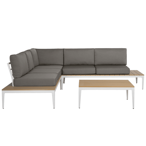 Conjunto de sofás de jardim de canto 5 lugares POSITANO Cinzento Conjunto de sofás de jardim de canto 5 lugares POSITANO Cinzento