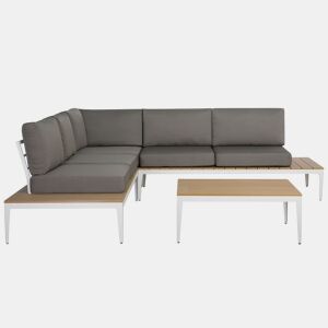Conjunto de sofás de jardim de canto 5 lugares POSITANO Cinzento