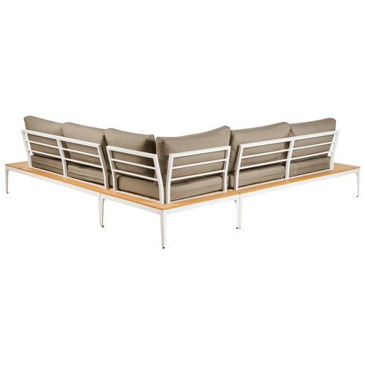 Conjunto de sofás de jardim de canto 5 lugares POSITANO Cinzento Conjunto de sofás de jardim de canto 5 lugares POSITANO Cinzento
