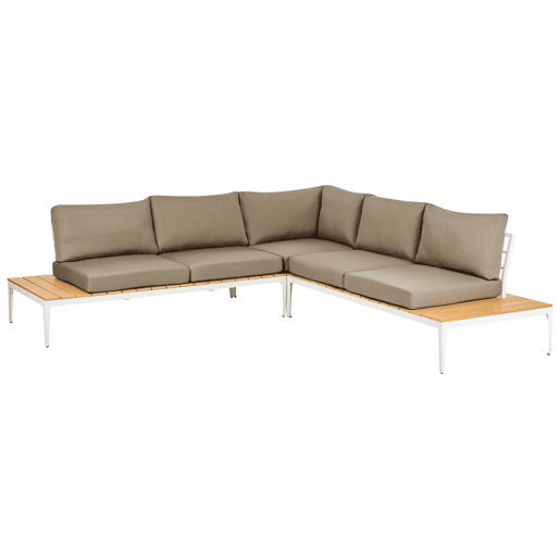 Conjunto de sofás de jardim de canto 5 lugares POSITANO Cinzento Conjunto de sofás de jardim de canto 5 lugares POSITANO Cinzento