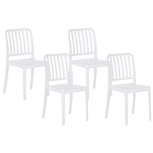 Conjunto de 4 cadeiras de jardim SERSALE Material sintético Branco