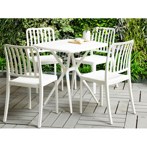 Conjunto de 4 cadeiras de jardim SERSALE Material sintético Branco