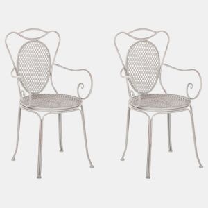 Conjunto de 2 cadeiras de jardim CILENTO Metal Cinzento