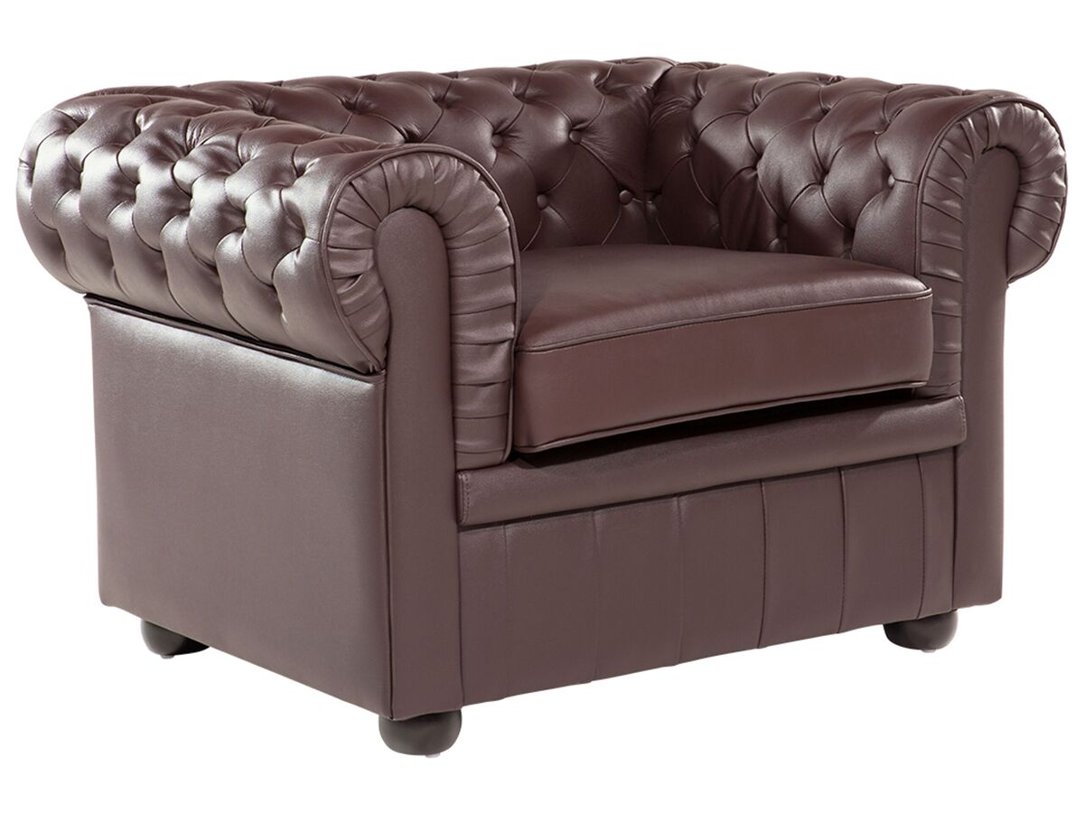 Beliani Sillón CHESTERFIELD Marrón