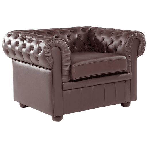 Poltrona CHESTERFIELD Pele Castanho