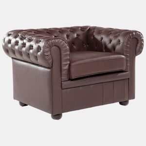 Poltrona CHESTERFIELD Pele Castanho