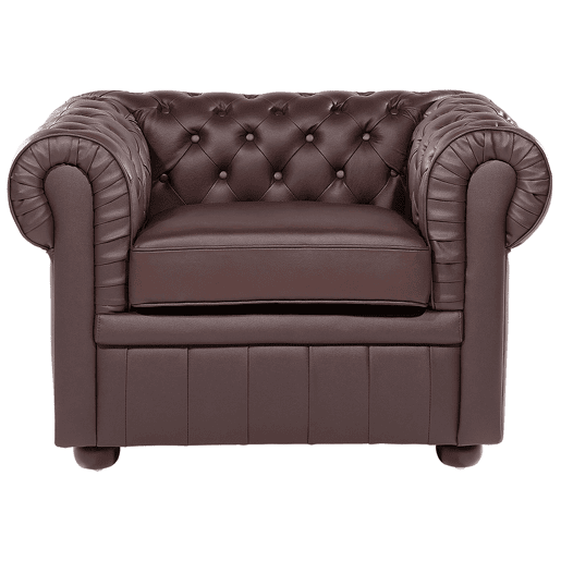 Poltrona CHESTERFIELD Pele Castanho
