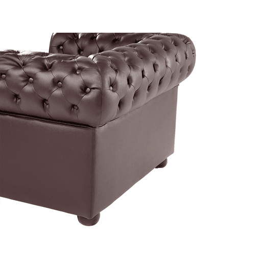 Poltrona CHESTERFIELD Pele Castanho