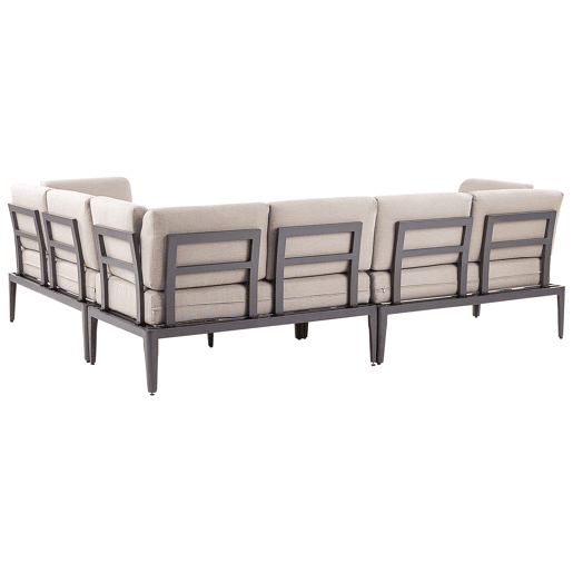 Conjunto de sofás de jardim de canto 6 lugares RIMA III à esquerda Metal Creme