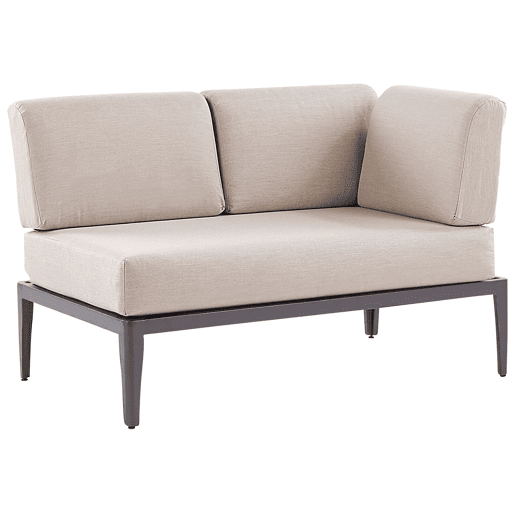 Conjunto de sofás de jardim de canto 6 lugares RIMA III à esquerda Metal Creme