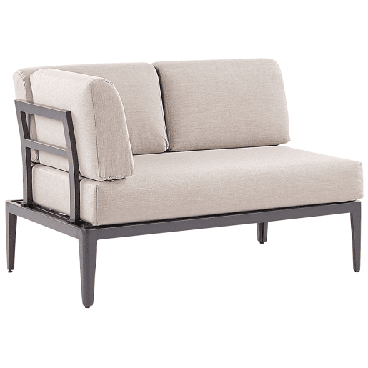 Conjunto de sofás de jardim de canto 6 lugares RIMA III à esquerda Metal Creme