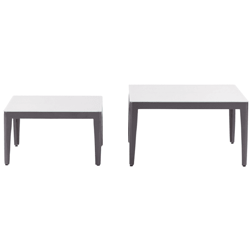 Conjunto de sofás de jardim de canto 6 lugares RIMA III à esquerda Metal Creme