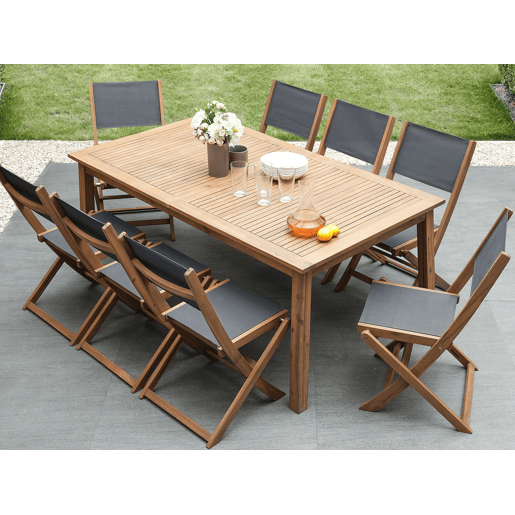 Mesa de refeição de jardim extensível CESANA 180240 cm 100 cm Madeira de acácia Castanho claro