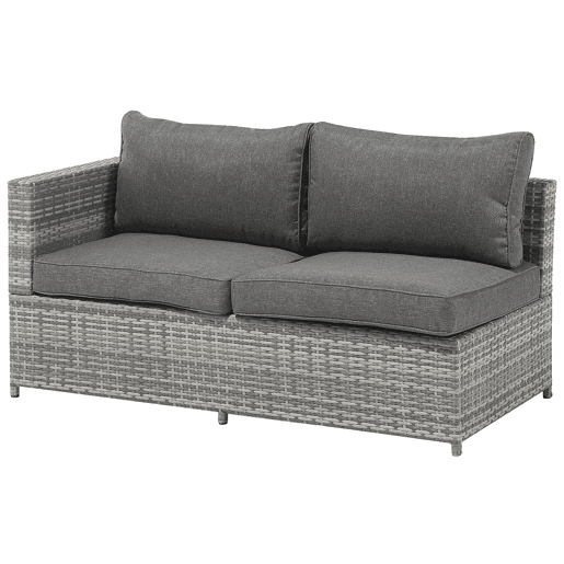 Conjunto de sofás de jardim de canto 4 lugares AVOLA à esquerda Cinzento Conjunto de sofás de jardim de canto 4 lugares AVOLA à esquerda Cinzento
