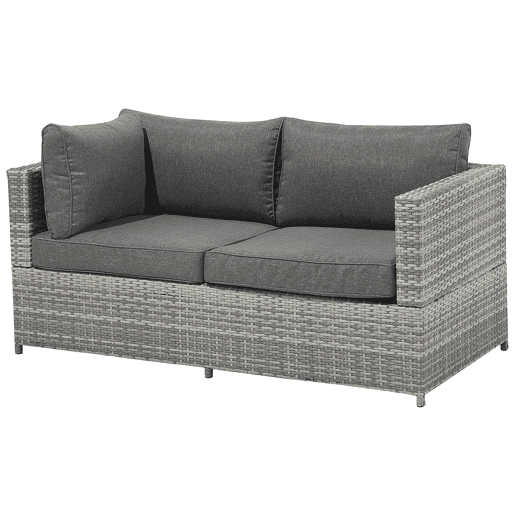 Conjunto de sofás de jardim de canto 4 lugares AVOLA à esquerda Cinzento Conjunto de sofás de jardim de canto 4 lugares AVOLA à esquerda Cinzento