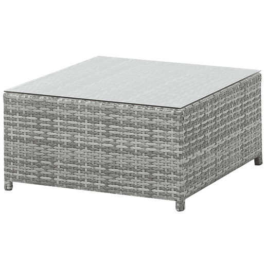 Conjunto de sofás de jardim de canto 4 lugares AVOLA à esquerda Cinzento Conjunto de sofás de jardim de canto 4 lugares AVOLA à esquerda Cinzento
