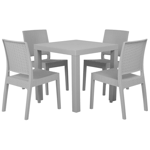 Conjunto de refeições de jardim 4 lugares FOSSANO Cinzento claro