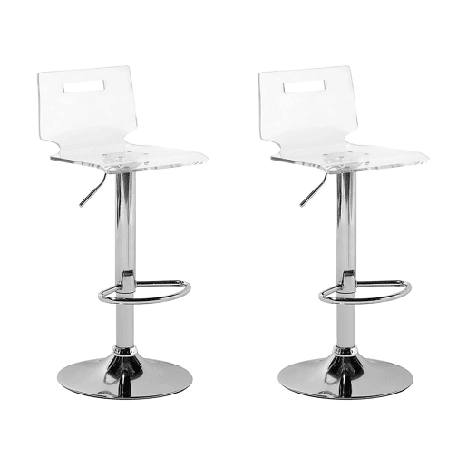 Conjunto de 2 bancos de bar MALTA Transparente
