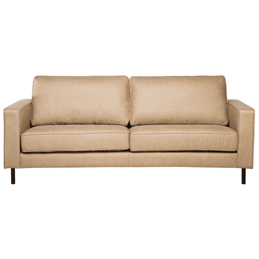 Conjunto de sofás com 3 lugares em pele sintética creme SAVALEN