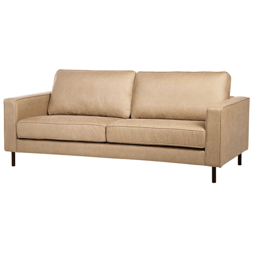 Conjunto de sofás com 3 lugares em pele sintética creme SAVALEN