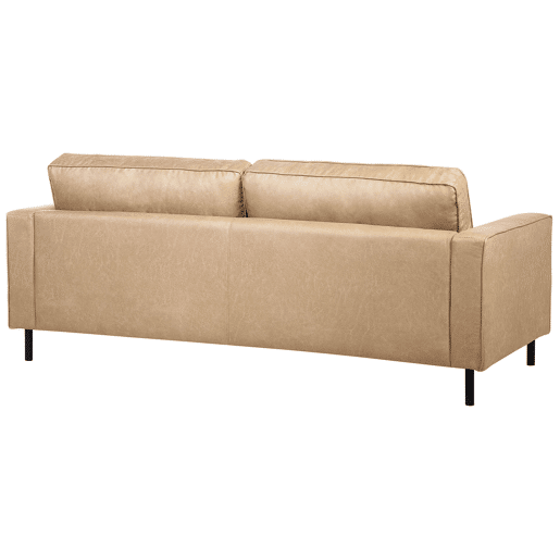 Conjunto de sofás com 3 lugares em pele sintética creme SAVALEN