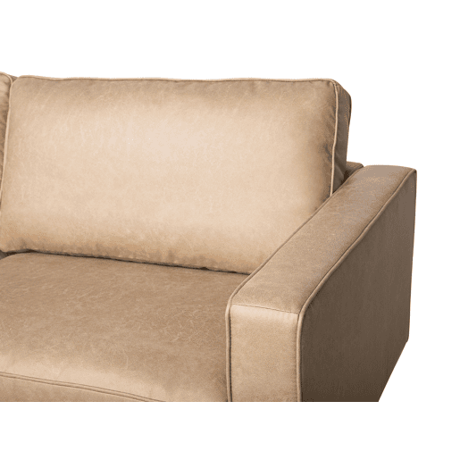 Conjunto de sofás com 3 lugares em pele sintética creme SAVALEN
