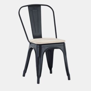 Conjunto de 4 cadeiras de jantar Tolix Preto - Carvalho 45 x 85 x 45 cm