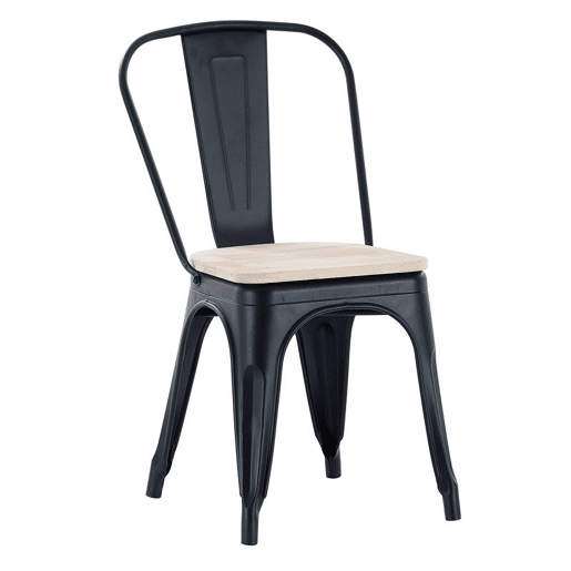 Conjunto de 4 cadeiras de jantar Tolix Preto - Carvalho 45 x 85 x 45 cm
