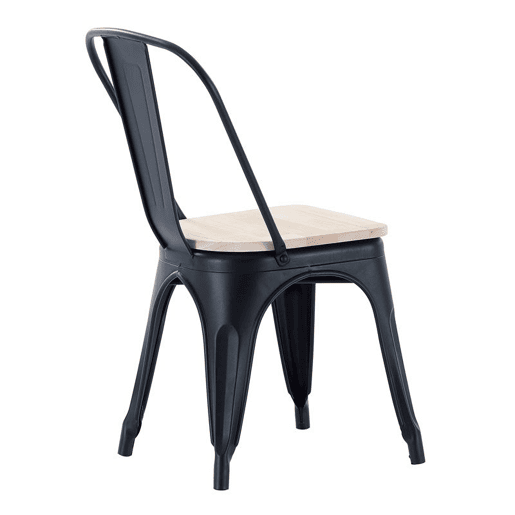 Conjunto de 4 cadeiras de jantar Tolix Preto - Carvalho 45 x 85 x 45 cm