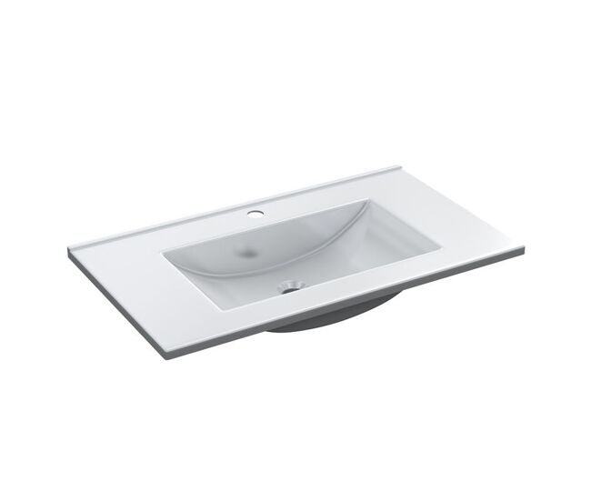 Lavabo de resina rectangular en blanco 80x45 cm pmma blanco 80x45 cm