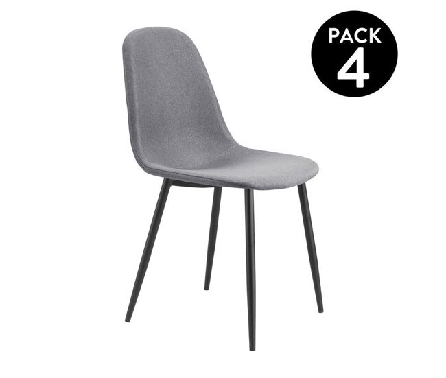 Pack 4 sillas de comedor en gris 54,5x44,5 cm hall gris 54,5 x 84 x cm