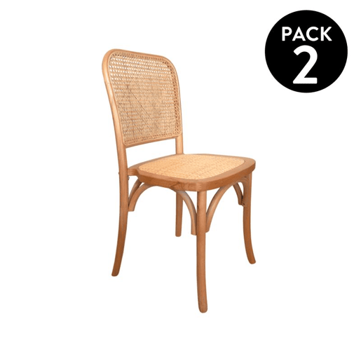 Conjunto de 2 cadeiras de jantar Toscana Rattan - Transparente 44,5 x 87,5 x 40,5 cm