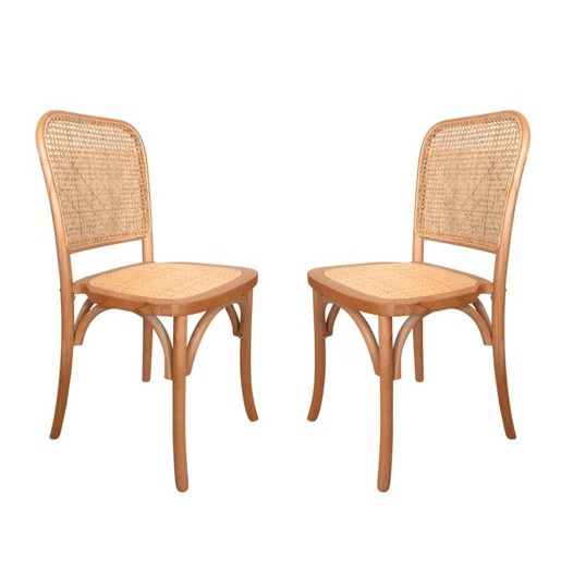 Conjunto de 2 cadeiras de jantar Toscana Rattan - Transparente 44,5 x 87,5 x 40,5 cm